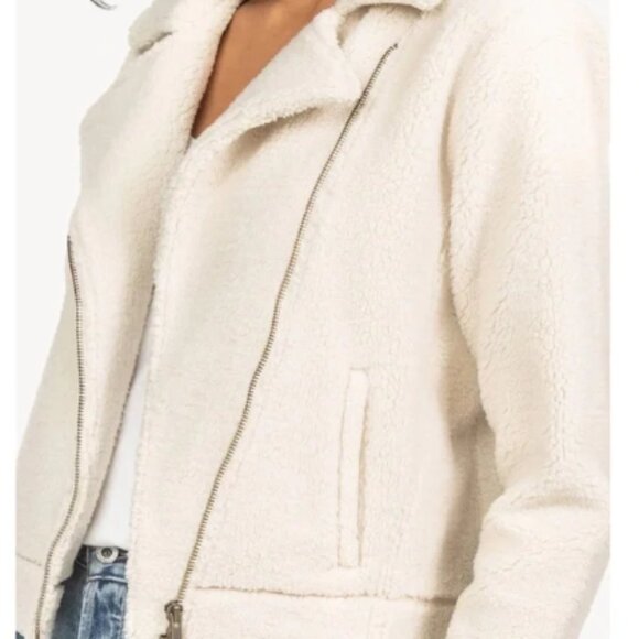 Anthropologie LILLA P SHERPA MOTO JACKET Size XL - Picture 3 of 9